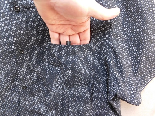 7 Diamond Shirt Men's Black Geometric Button Up Short Sleeve 4 Way Stretch - Picture 7 of 18