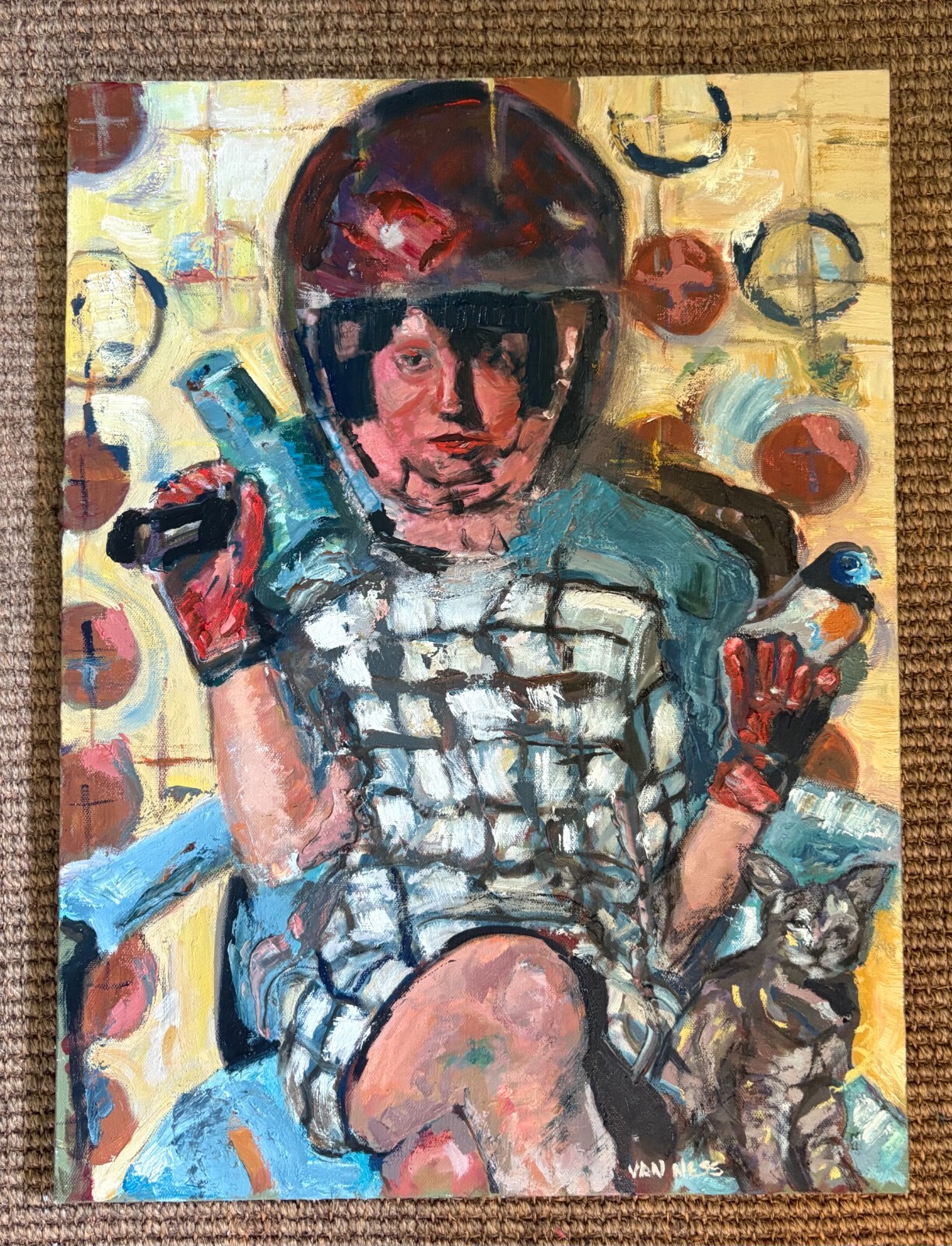 Beauty Parlor, Mixed Media Painting, Van Ness