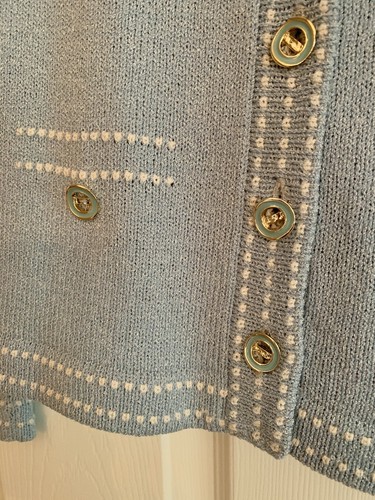 Vintage blaue Strickjacke Lillie Rubin Medium Strick Pullover Blazer Jacke klassisch - Bild 4 von 12