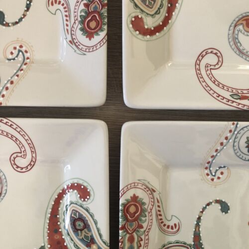 Tabletops Gallery "Multi Paisley" Dinner Plates 10 1/2" . Set 4 - Picture 3 of 7