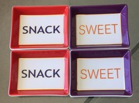 Arlington Designs Set Of 4 Sweet & Snack Trays Red Blue Holiday Christmas Gift Arlington Designs Set Of 4 Sweet & Snack Trays Red Blue Holiday Christmas Gift