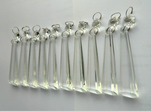 1-12 Icicles Chandelier Glass Crystals Antique Look Wedding Beads Retro Droplets - Picture 7 of 85