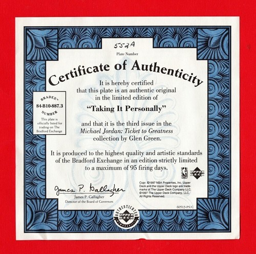 MICHAEL JORDAN UPPER DECK  "TAKING IT PERSONALLY”  NBA PLATE - Picture 3 of 4