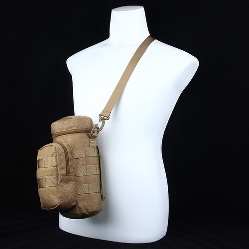 Tactical Military Molle Kettle Pouch Water Bottle Holder Bag with Shoulder Strap - Picture 16 of 18