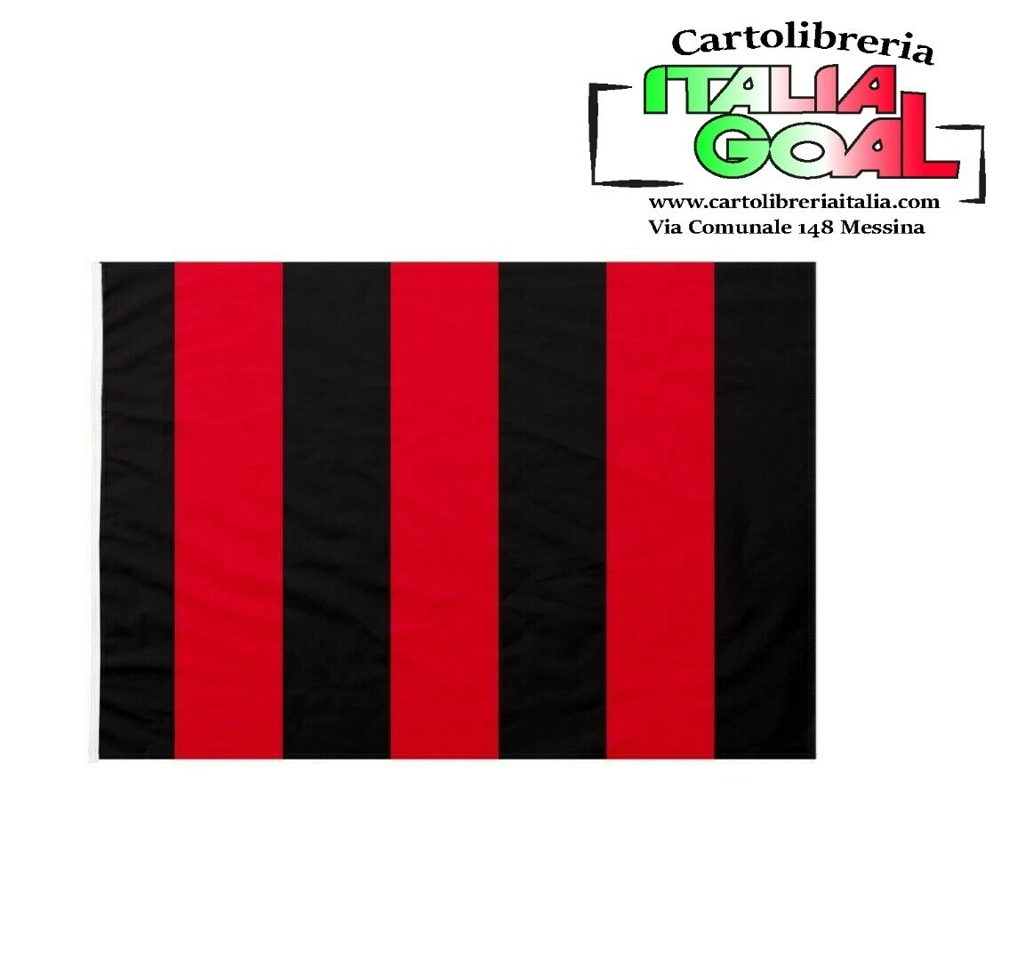 Drapeau AC Milan Officiel – Grand Format 100 X 140 Cm – Fabriqué En Italie
