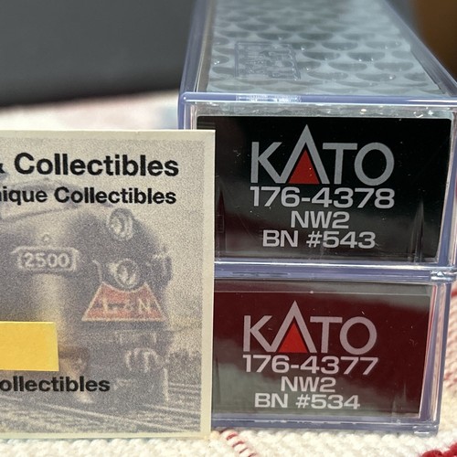 KATO SALE! Set of 2 176-4377 & 4378 N Scale NW2 Burlington BN #534 & #543 - New! - Picture 6 of 8