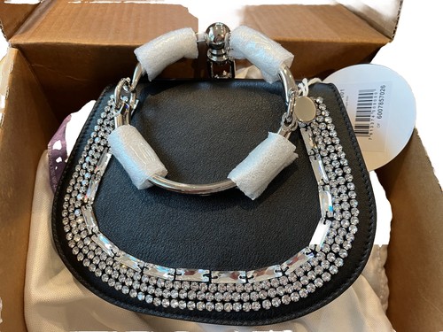 Nuevo con etiquetas Chloé Nilo Cristal Embellecido Pulsera Cuero Negro Bolso Cruzado - Imagen 2 de 8