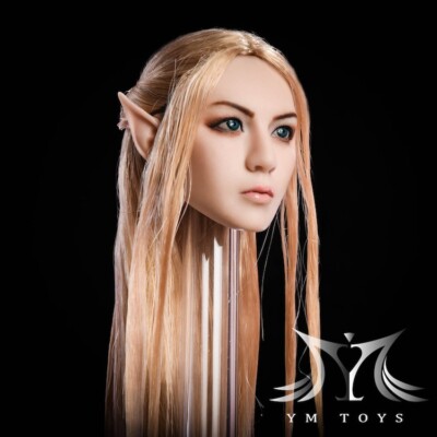 1:6 Elf Ear Beauty Girl Head Sculpt For 12'' Female Action Figure Doll Body Toys