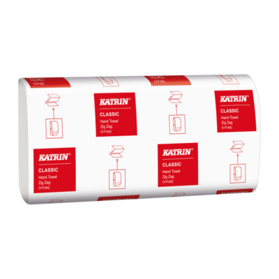 Katrin Classic V-Fold Handtuch Zick Zack - 1 Box enthält 20 Packungen x 200