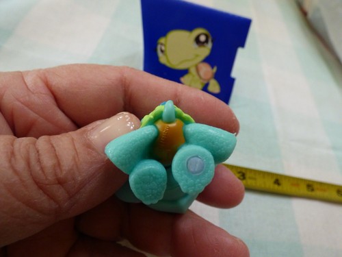 Littlest Pet Shop 2 Turtles #522 Sitting Blue #8 Green w Orange Stripes Brn Eyes - Picture 5 of 7