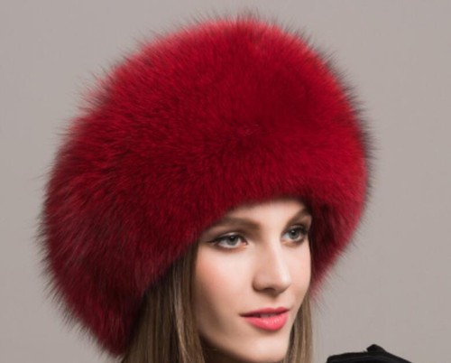 Sombrero para mujer de piel de zorro de cuero genuino ruso Ushanka/cosaco trampero sombreros NUEVO - Imagen 9 de 10