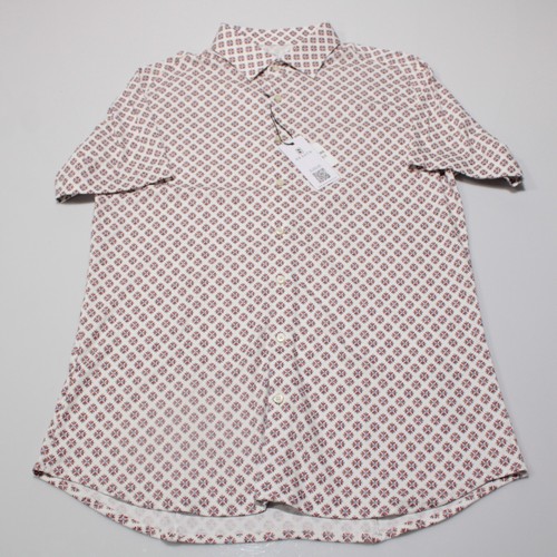 Desoto NWT Casual Button Down Short Sleeve Shirt Size L US In Red & White Cotton - Picture 2 of 11
