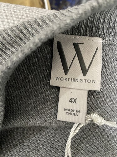 NWT Worthington Women’s Cardigan Knit Heather Gray Comfort Size 4x - Picture 6 of 9