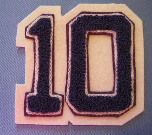 Dark Purple Chenille w/ White Felt Letterman Jacket Patches Crafts - Picture 20 of 26