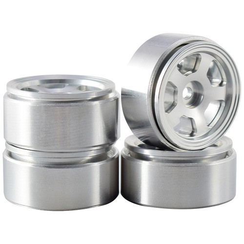 4x Cerchi Beadlock in Metallo Ruota 1,1" per RC Crawler Auto TRX4M 1/24 Assiale SCX24 RGT - Foto 9 di 27