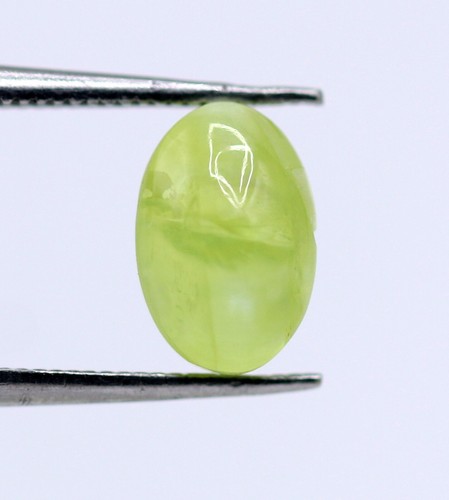 Natural Loose Chrysoberyl Cats eye Florescent Green Color Oval Gemstone 1.67 Ct - Picture 6 of 12