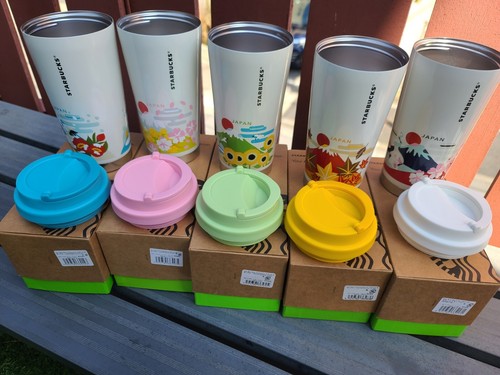 VENTA POR TIEMPO LIMITADO Starbucks JAPÓN x 5 vasos de acero inoxidable 16 oz + cuaderno Mt Fuji - Imagen 2 de 5