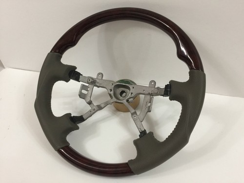 Wooden Steering Wheel Beige Leather SPORT Type For 98-02 Land Cruiser FJ100 - Imagen 4 de 6