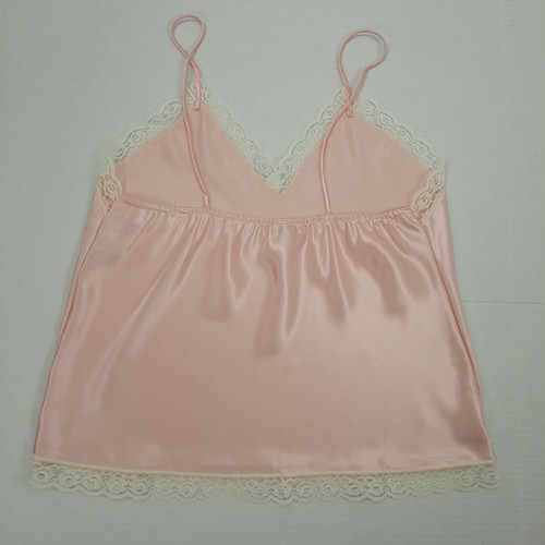 De Colección Cami Top Mujer Mediano Rosa Satinado Encaje Camisola Coqueta Boho Hada Años 90 80 - Imagen 6 de 14
