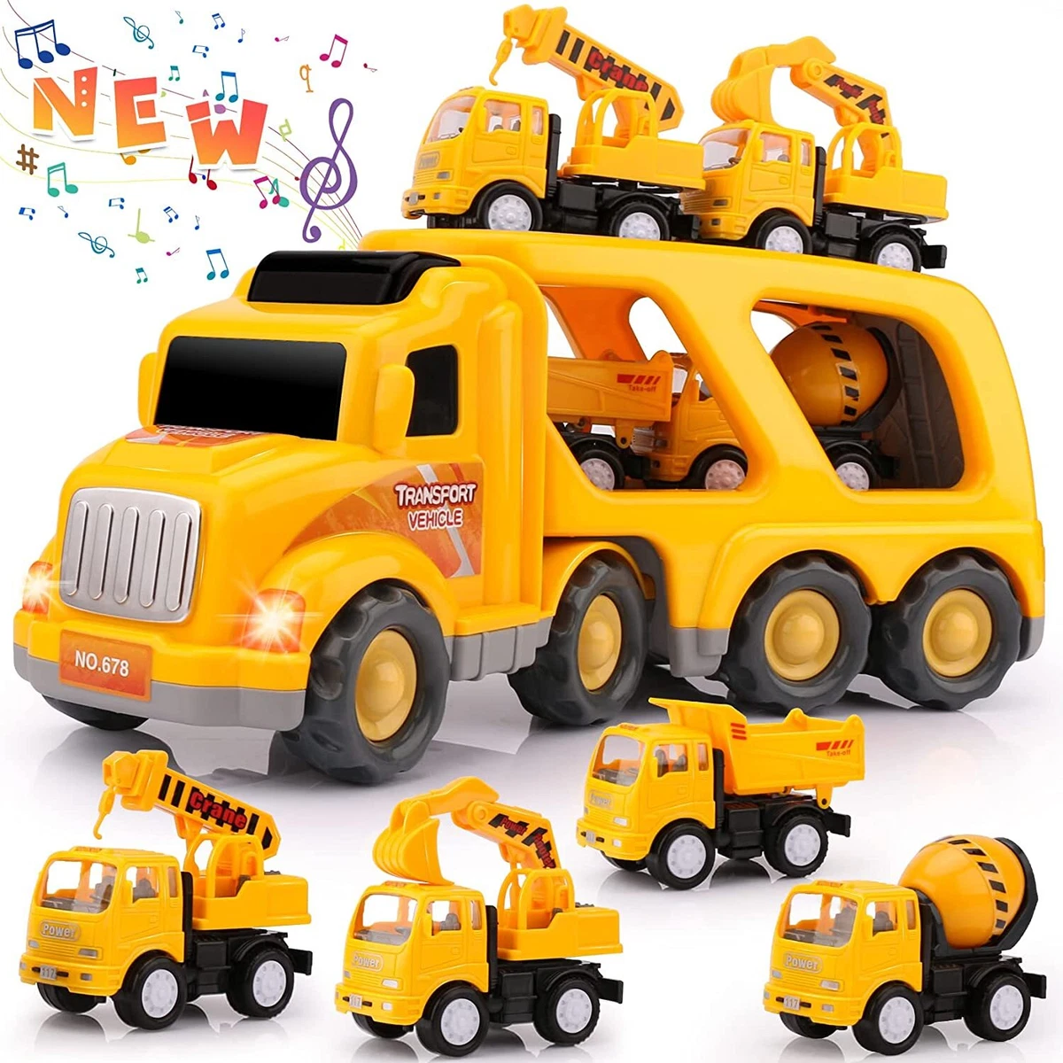 Nicmore Kids Toys Car for Boys: Boy Toy Trucks Toddler Toys 5 in 1 Carrier