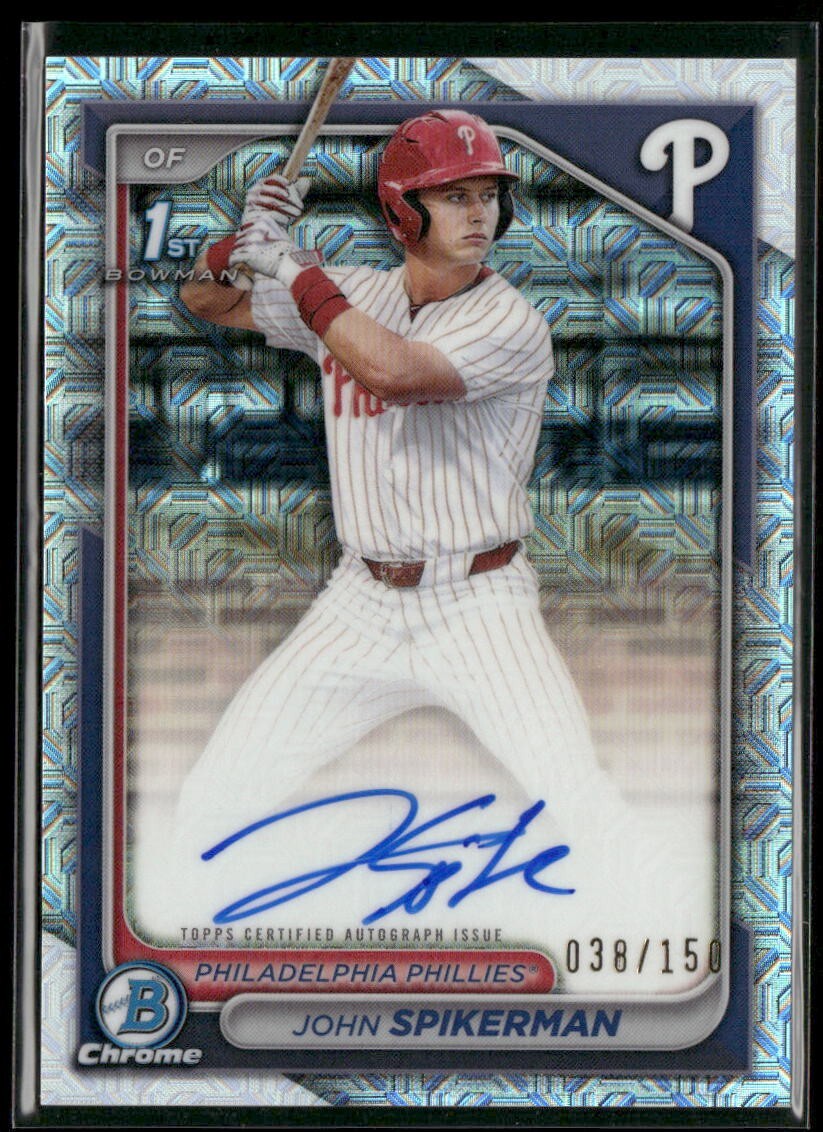 2024 Bowman Draft Chrome John Spikerman HTA Choice 1st Refractor Auto /150