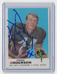 1969-PACKERS-Donny-Anderson-signed-card-Topps-237-AUTO-Autographed-Green-Bay