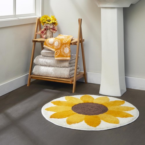 Fall/Harvest Sunflower Hand Towel 2pc Set for Bath/Kitchen & Gift Yellow - Picture 4 of 7