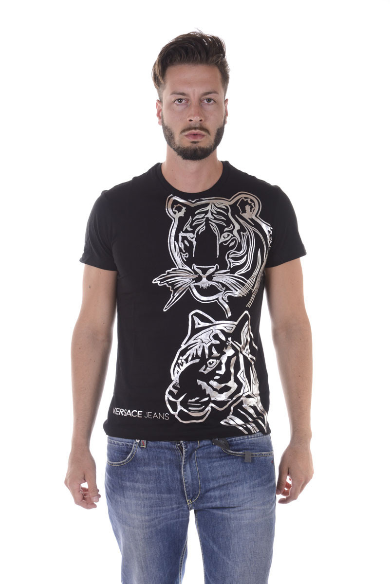 Versace Jeans Tank Top T hemd SLIM Baumwolle Herren Schwarz B3GQA792 899 Versace Jeans Tank Top T hemd SLIM Baumwolle Herren Schwarz B3GQA792 899