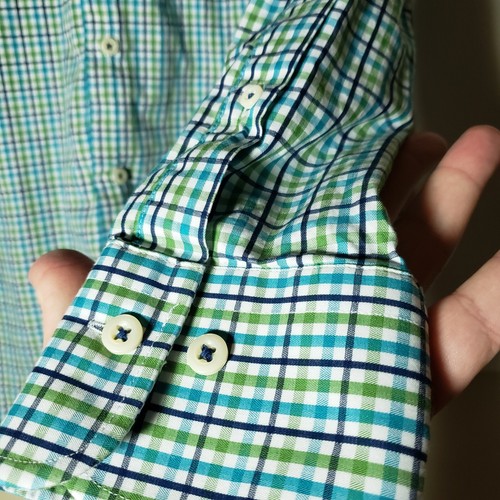 Camisa Peter Millar S a Cuadros Para Hombre Botón Delantero - Azul Verde Blanco Pequeña - Imagen 5 de 9