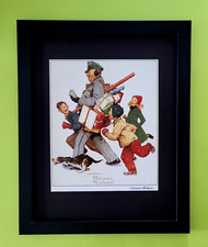 NORMAN ROCKWELL + AWESOME THE MAILMAN + CIRCA 1970'S + SIGNED PRINT FRAMED NORMAN ROCKWELL + AWESOME THE MAILMAN + CIRCA 1970'S + SIGNED PRINT FRAMED