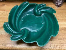 Vtg 1952 Claire Lerner Pottery Console Bowl Green Mid Century Modern CL260 13"