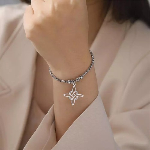 Pulsera de nudo Celtics de acero inoxidable joyería de nudo irlandés de bruja - Bild 18 von 25
