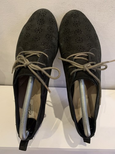 Clarks Narrative Brogue Black Nubuck Shoes Vintage Lace Up Women’s Size UK 6 E - Picture 9 of 13
