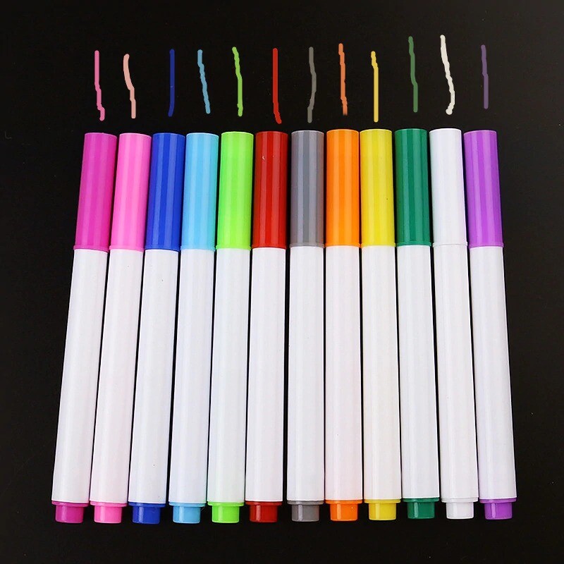 12pc Liquid Chalk Pens Marker Colour White board Wipe Clean Red