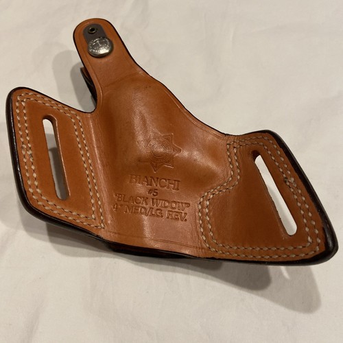Bianchi Leather Holster For 4” Med/LG. Revolvers RH OWB - EXCELLENT CONDITION - Picture 4 of 6
