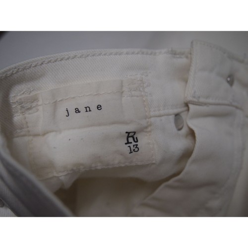 R13 Damen Jane Jeans 24 weiß Made in Italy weites Bein hoher Bund - Bild 8 von 12