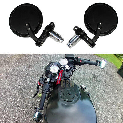 Chrome Motorcycle Rearview Mirrors round moto bar mirror for 22mm handlebar