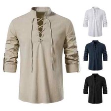 King Billion Men's Shirts Casual Men Cotton Linen Long Sleeve T-shirt Spring