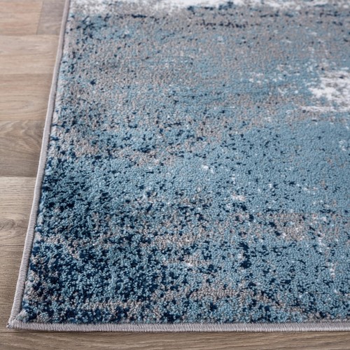 Distressed Abstract Watercolor Runner Rug 2' X 7' Blue - Picture 5 of 8