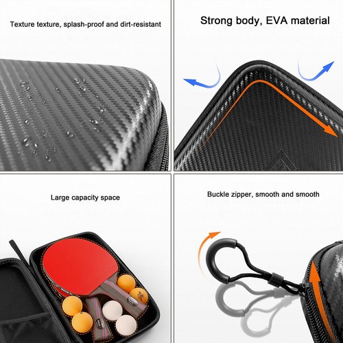 Portable Hard Protective Table Tennis Racket Case Bag Ping Pong Bat Padd Cover - Picture 2 of 12