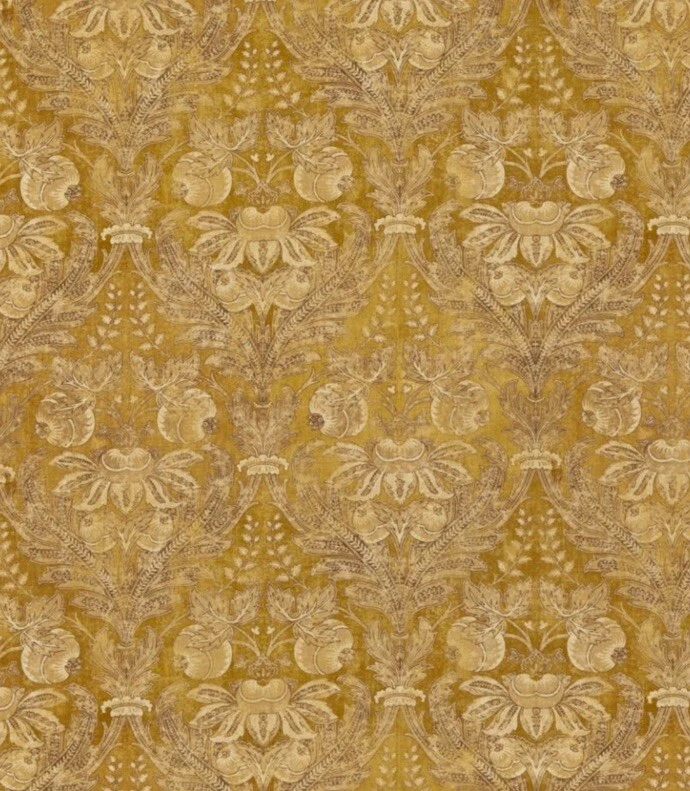 Tela de cortina GP & J Baker 'LAPURA DAMASCO - OCRE' 3,6 METROS mezcla de lino Foto 4 de 4