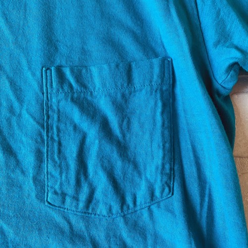 Camiseta Gap Para Hombres Verde Azulado Bolsillo S 100% Algodón Azul Hecha en EE. UU. Manga Corta Pequeña - Imagen 3 de 8