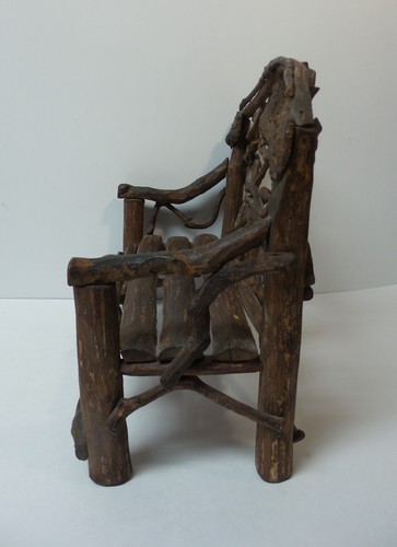 Vintage Hand Crafted 12.5" Doll's Country / Primitive TWIG Settee (#1) - Picture 9 of 10