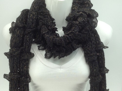 Women's RALPH LAUREN Black Long Winter Scarf - $52 MSRP - Picture 2 of 9