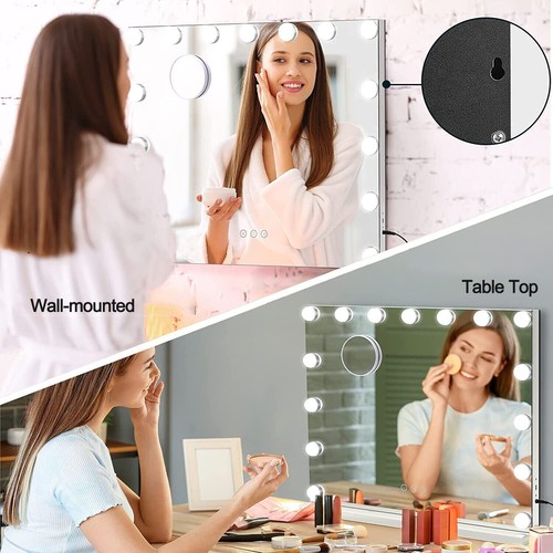 LED Hollywood Makeup Mirror Large Vanity Light Mirror with 15 Dimmable LED Bulbs - Bild 7 von 9