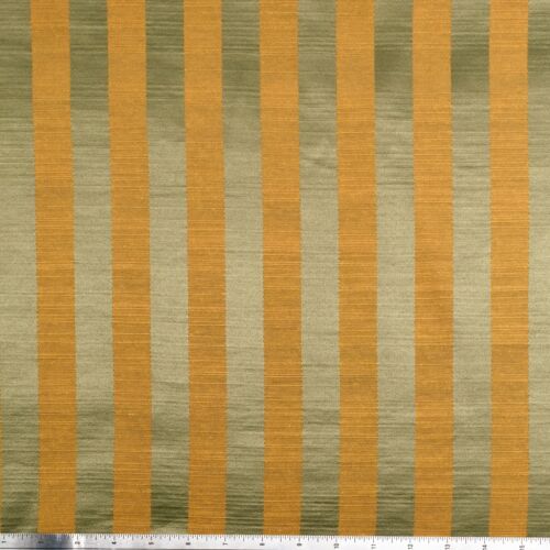 Soplatas de olivino y ocre. Tela drapeada de lino a rayas de satén jacquard 4,4 yardas. x 56" - Imagen 2 de 6
