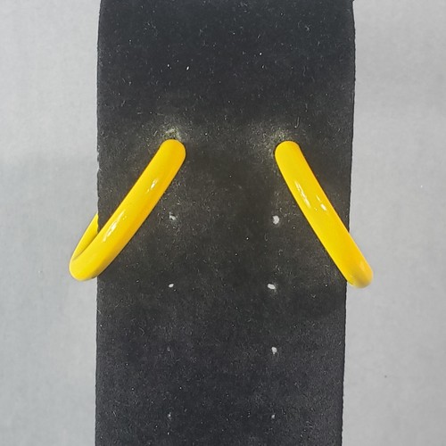 "Orecchini Cerchio Pendente Metallo Giallo Metà Secolo Modernisti Retro Boho Trafitti 1,25" - Foto 3 di 9