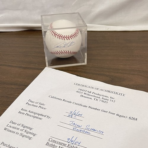 JASON SCHMIDT #29 SAN FRANCISCO GIANTS AUTO BASEBALL TRISTAR CERTIFIED Autograph - Picture 9 of 10