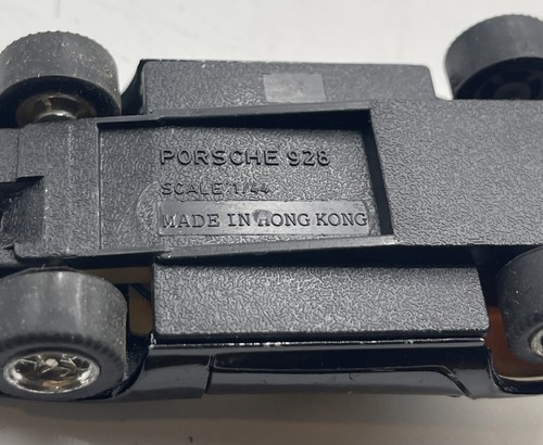 VINTAGE BLACK PORSCHE 928 WORKING FLIP LIGHTS MADE IN HONG KONG 1/44 SCALE - Picture 9 of 10