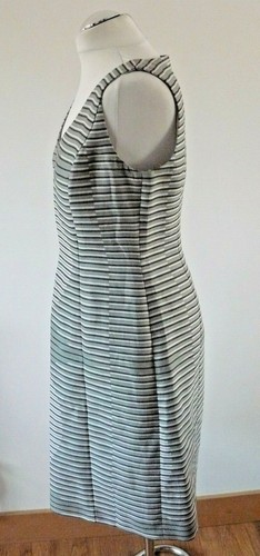 Boss Hugo Boss Disypa Cotton Silk Stripe Geo Pencil Occasion Dress UK 12 40 Used - Picture 5 of 11